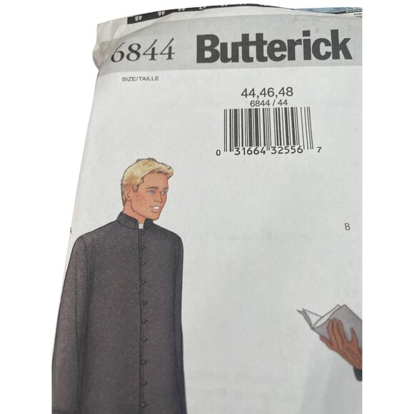 Butterick 6844 Preist Alb Cassock Sewing Pattern Size 44-48 Fabric Long Robe NEW - Picture 2 of 6